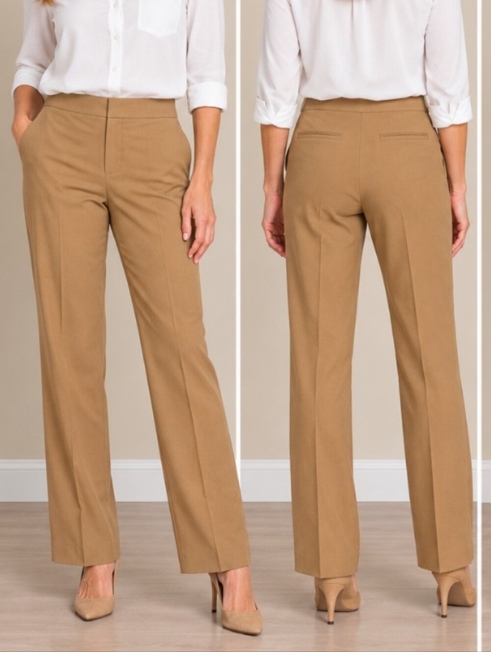 Talbots Camel Heritage Italian Luxe Windsor Wool Lined Slacks Sz 12